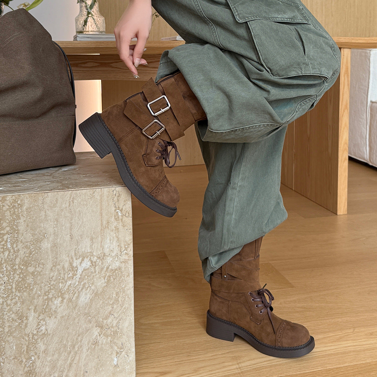 Women's Autumn Paris Platform Riding Buckle Loop Sports Casual Shoes