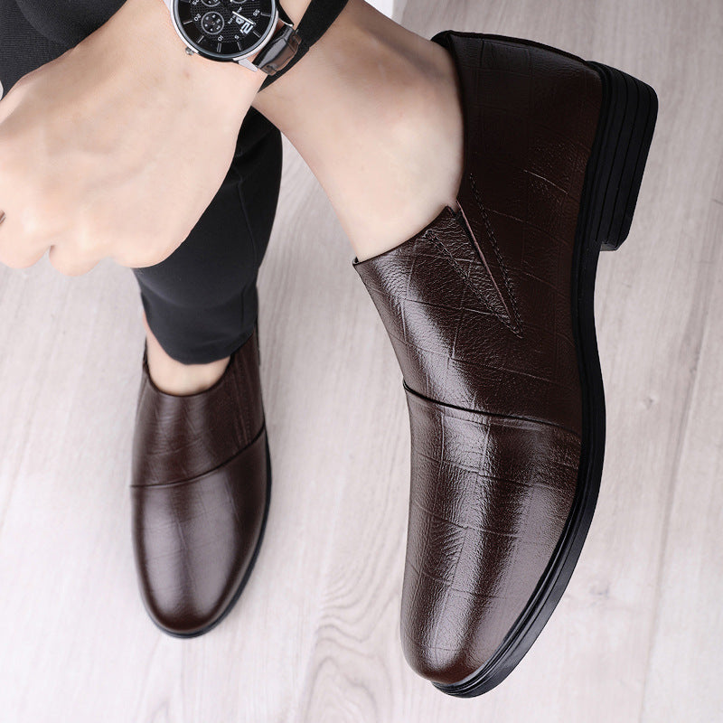 Men's Large Size Slip-on Slip On Soft Bottom Business Formal Wear Men's Casual Leather Shoes