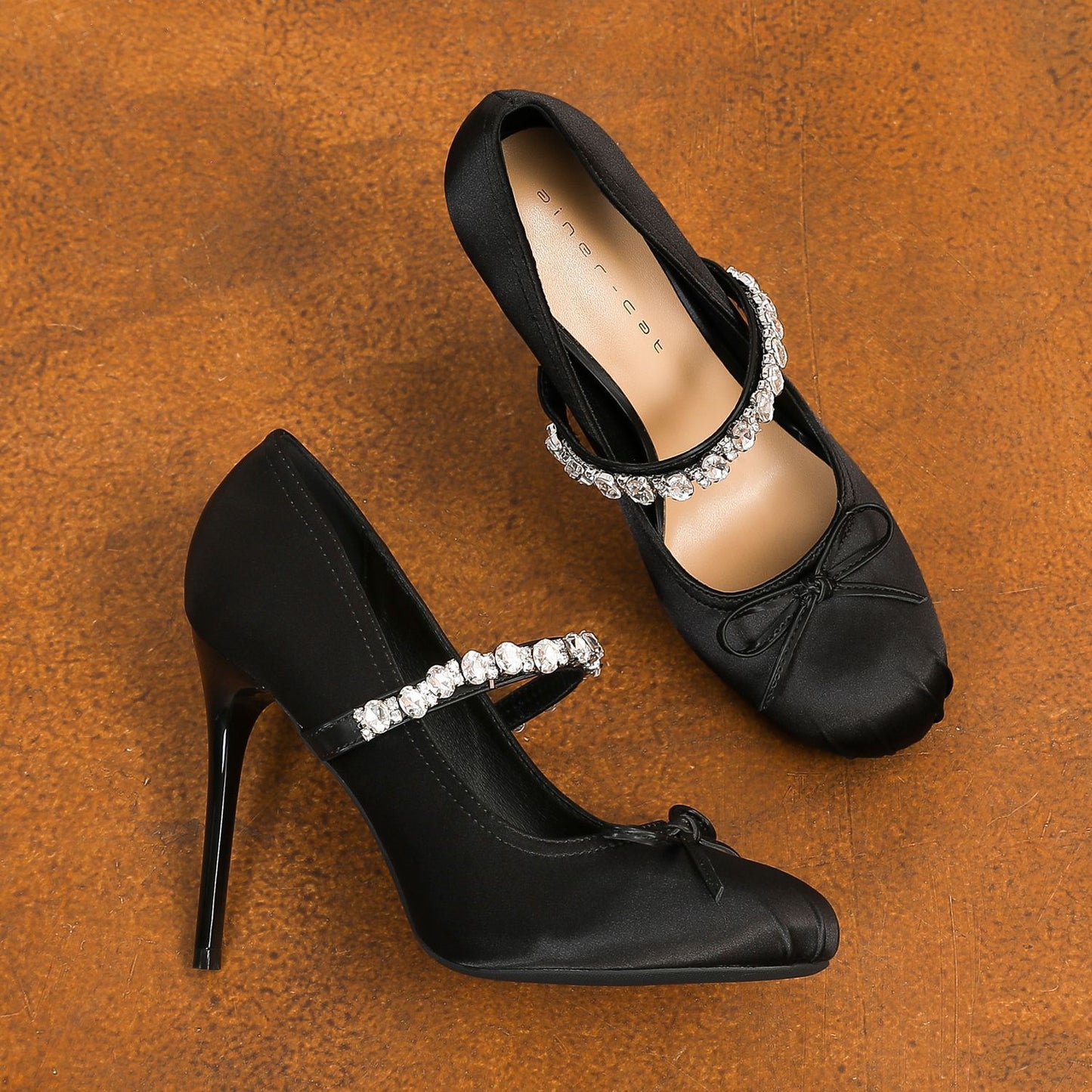 Women's Sheepskin High Stiletto Rhinestone With Mary Women's Fashion Shoes