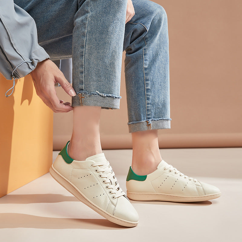 Women's & Men's Bottom Couple Autumn White Top Layer Women's Casual Shoes