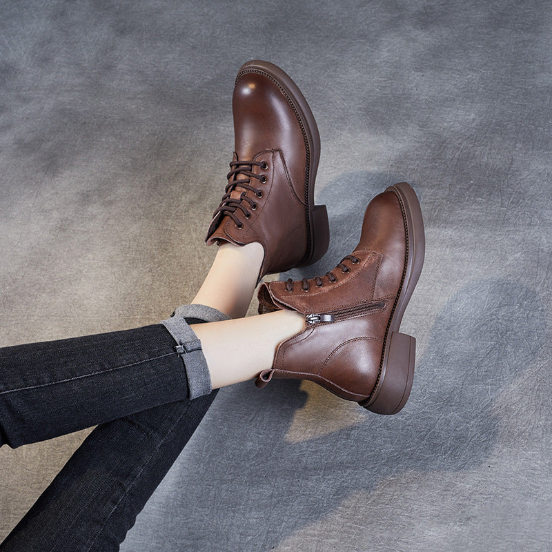 Men's Top Layer Cowhide Short British Style Boots