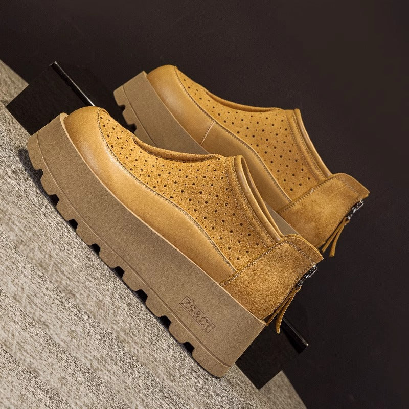 Platform Ankle Female Genuine Hole Ventilation Women's Casual Shoes
