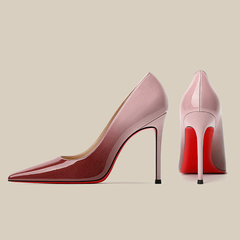 Women's High Low-cut Patent Pointed Toe Sexy Night Show Classy Women's Fashion Shoes