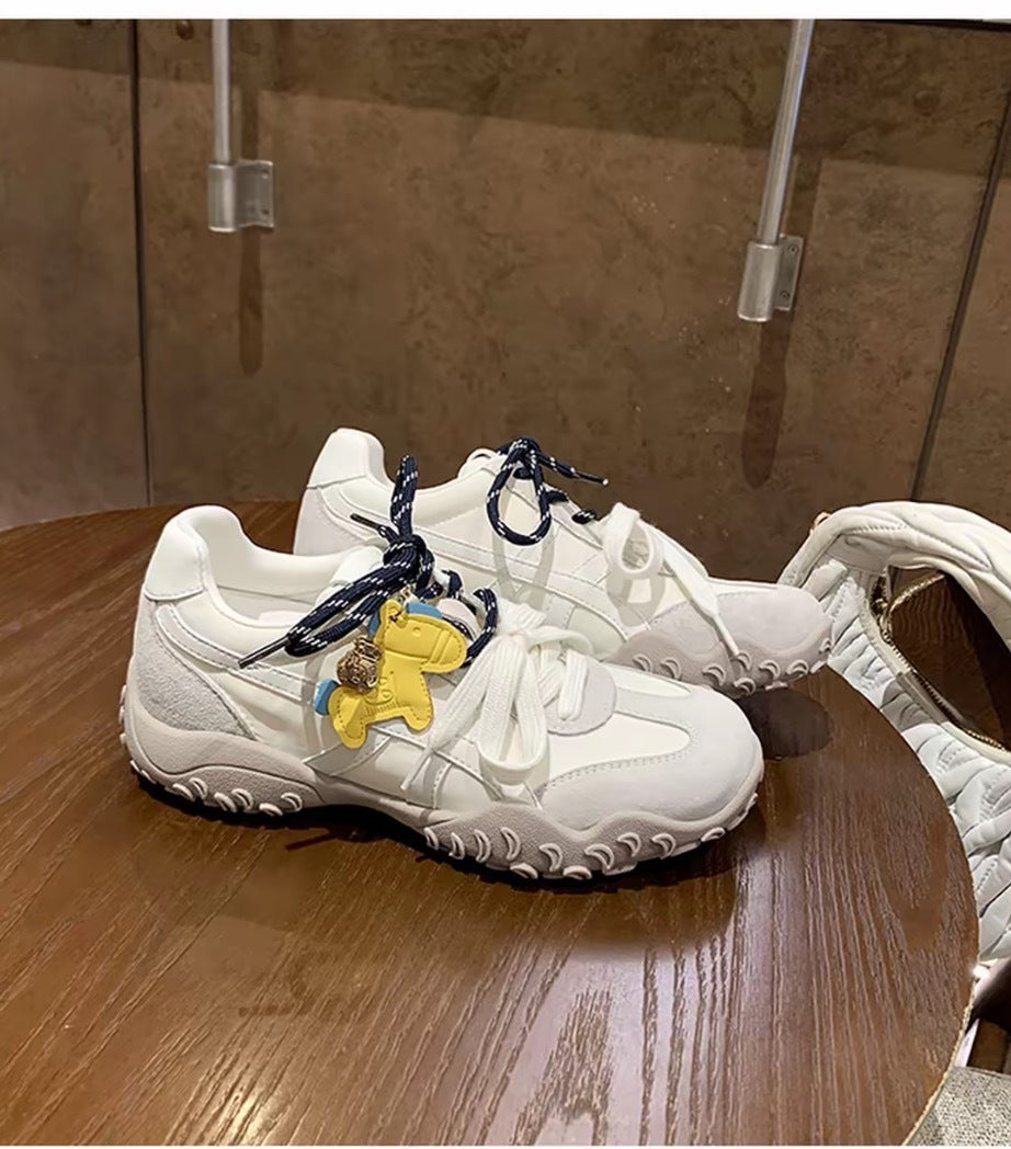 Women's Pony Training Platform Heightened Daddy White Women's Sports Shoes