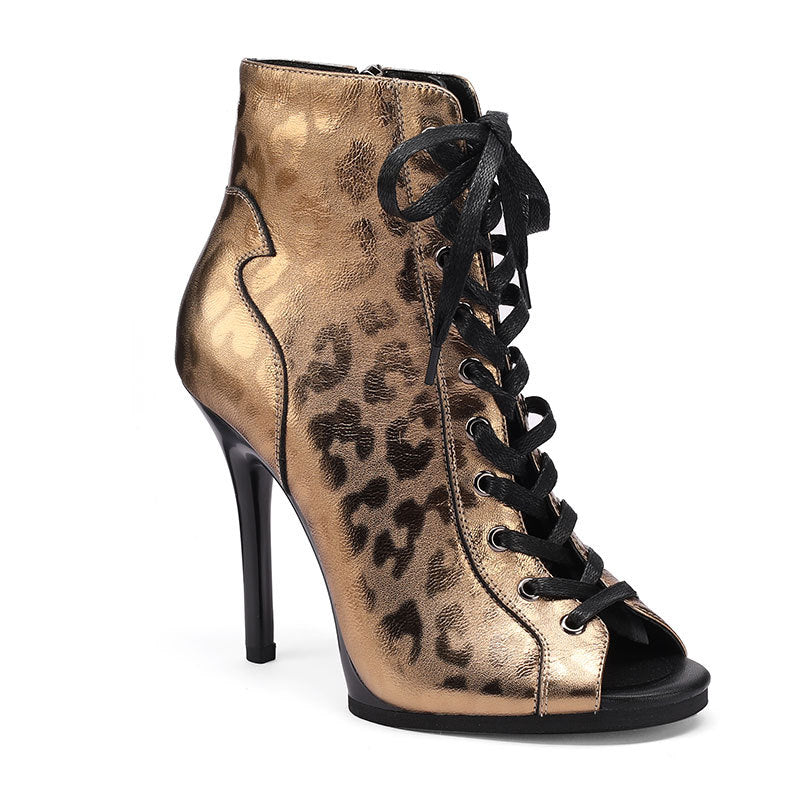 Women's Genuine Fish Mouth Jazz Dance Stretch High Heeled Sandals