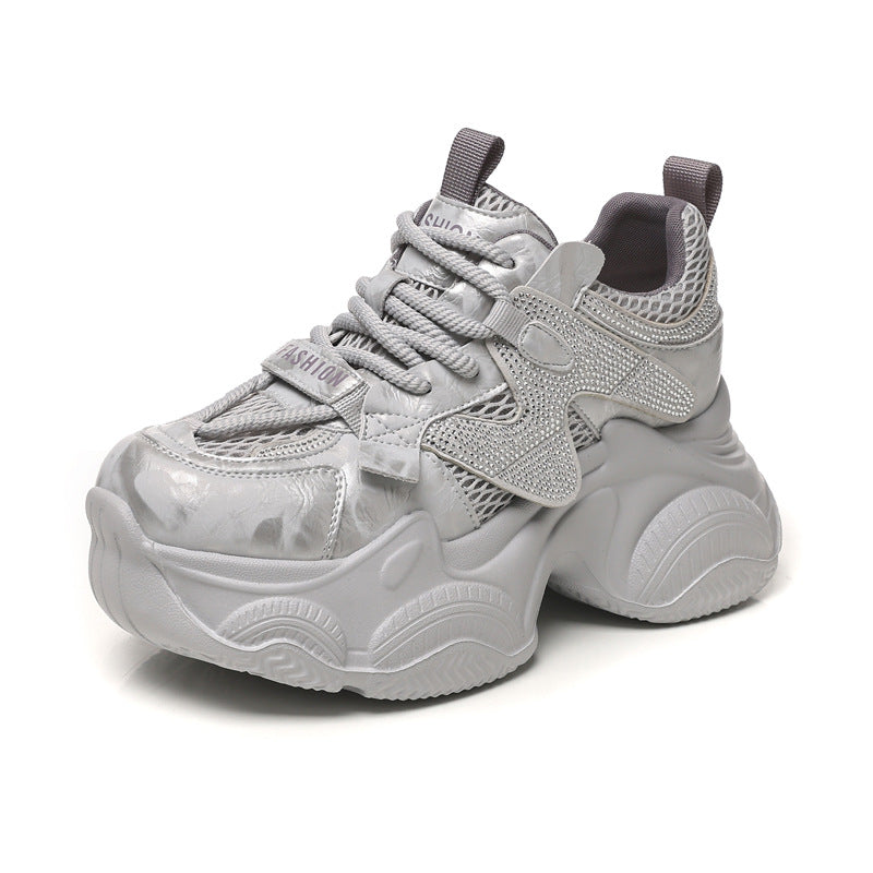 Women's Platform Height Increasing Insole Fashion Clunky Sneakers