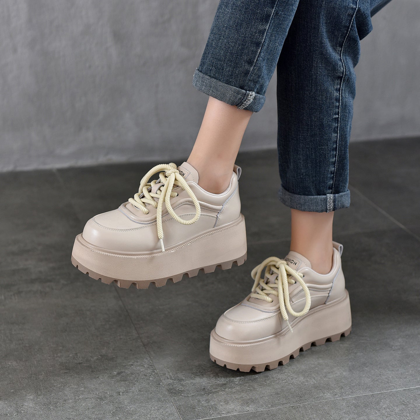 Women's Elevator Wild Low Top Spring Genuine Women's Shoes