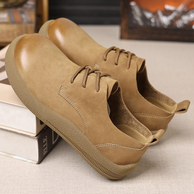 Men's Fashionable Genuine Soft Bottom Retro Big Men's Casual Leather Shoes