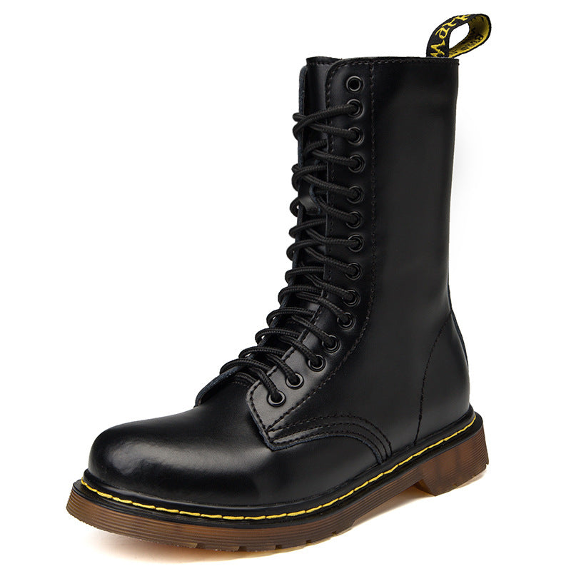 Women's & Men's Large Size British Riding Long Biker Men's Martin Boots