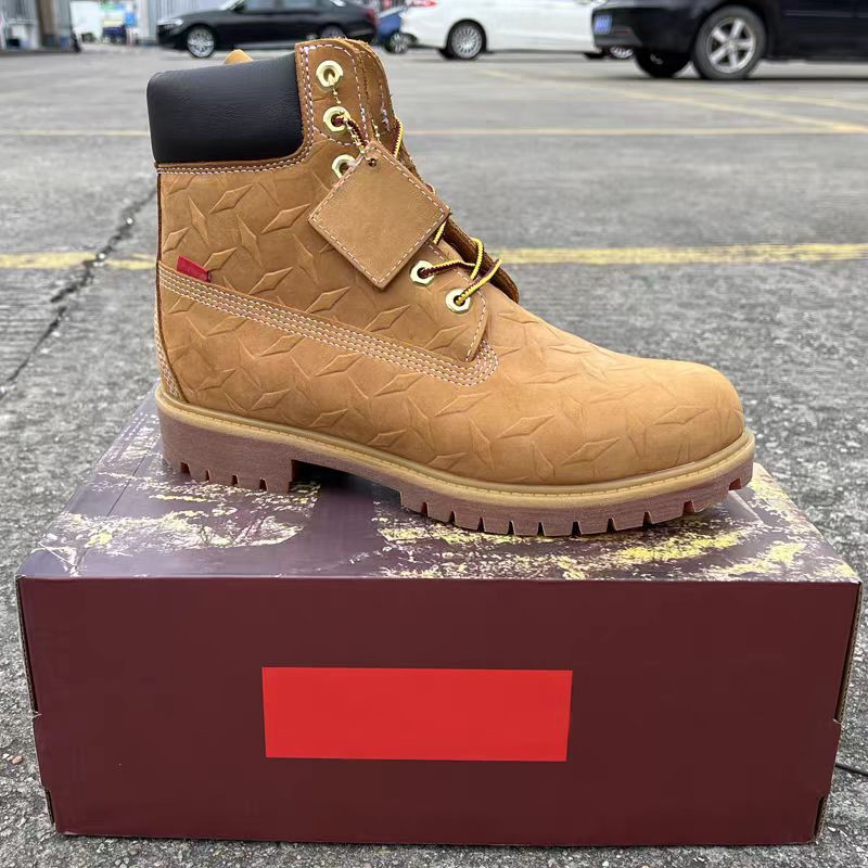 Men's Name Worker First Layer Waterproof Cowhide Outdoor Warm Boots