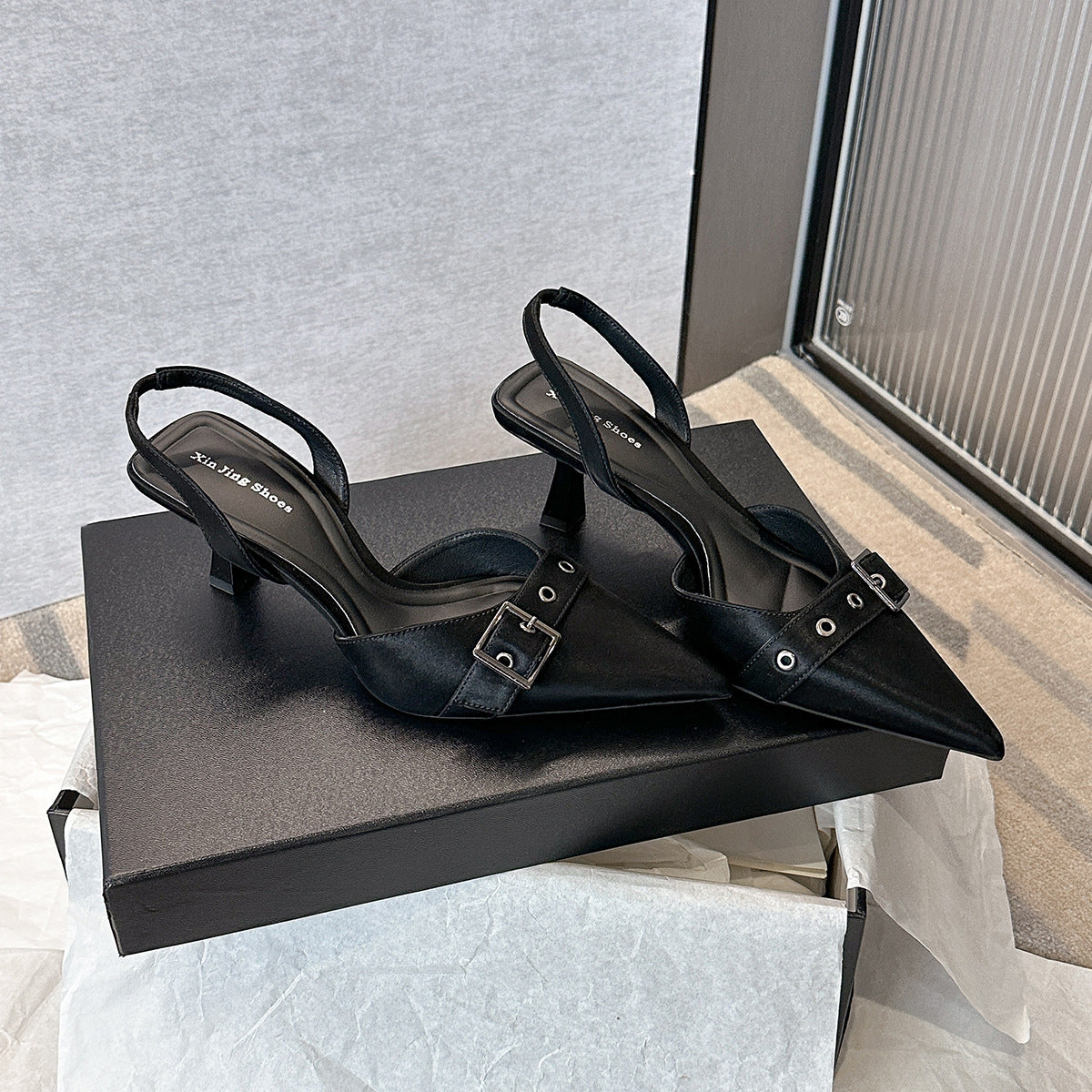 Women's Buckle Toe Box Outer Wear Stilettos Pointed Women's Fashion Shoes