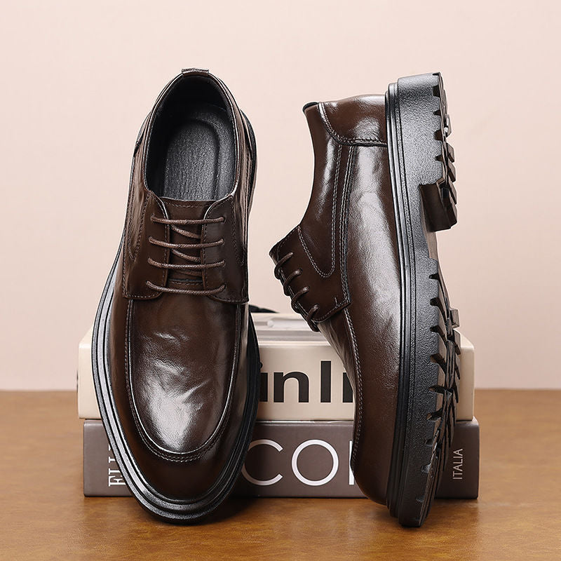 Men's Business British Style Platform Wedding Groom Best Man Men's Casual Leather Shoes