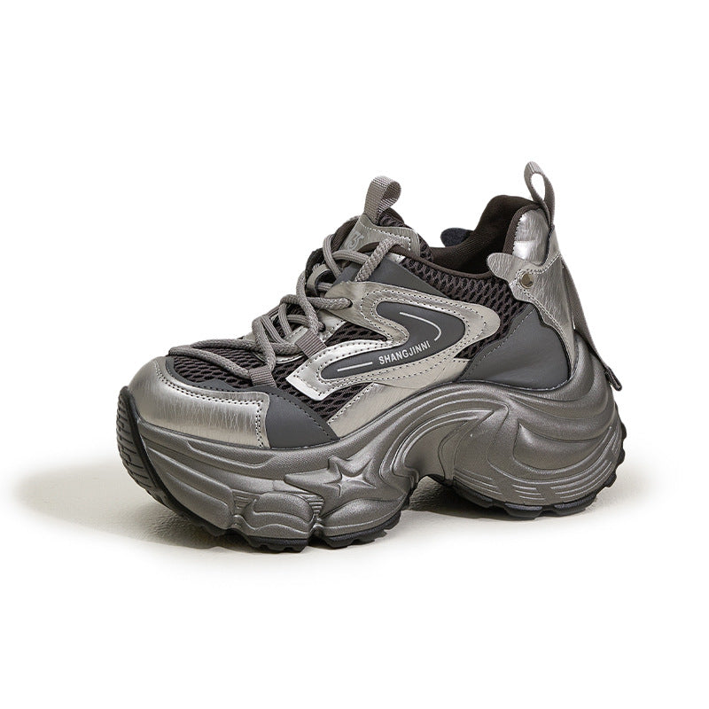 Women's Dad Mesh Breathable Height Increasing Insole Women's Sports Shoes