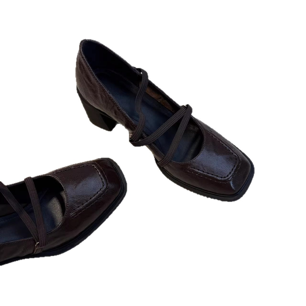 Women's Version Retro Commuter Genuine Black Chunky Mary Jane Beautiful Temperament Women's Fashion Shoes