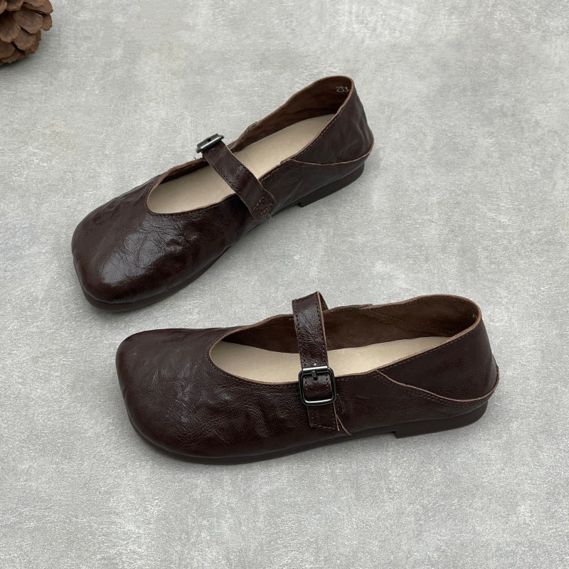 Women's Round Toe Mary Jane Flat Spring Men's Shoes