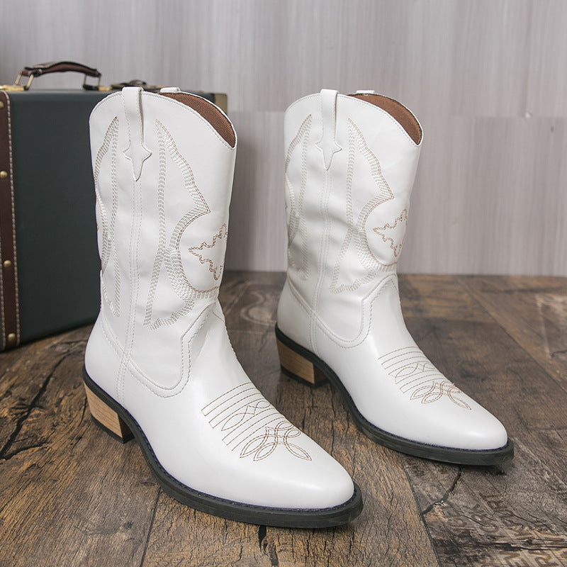 Men's Luxury Four Countries Trendy Pattern Martin Men's Leather Boots