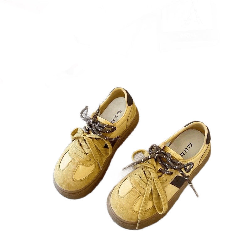 Women's Retro Platform German Training Spring White Women's Casual Shoes