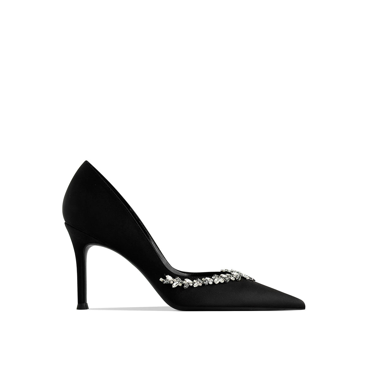 Beautiful Temperament Wild Satin High Not Tired Pointed Shallow Women's Fashion Shoes