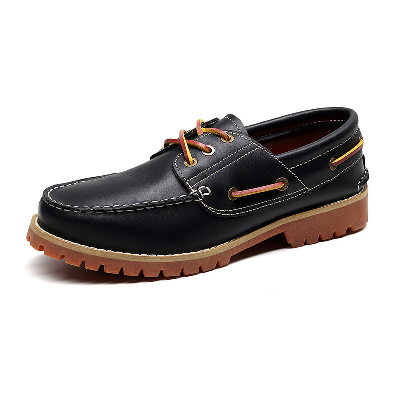 Men's Top Layer Cowhide Classic Boat British Men's Casual Shoes
