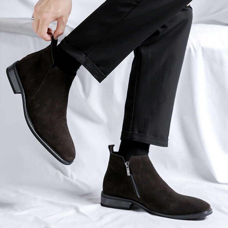 Men's Martin British Ankle Frosted Suede Tide Leather Shoes