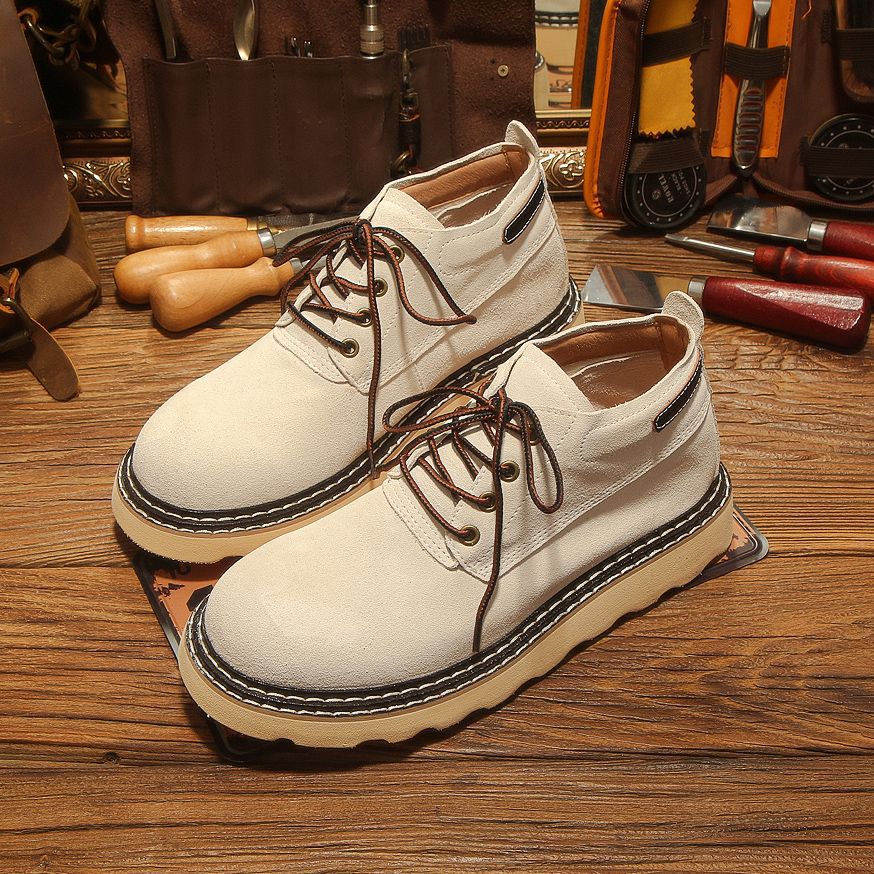 Men's Genuine Suede Retro Breathable Soft Bottom Men's Martin Boots