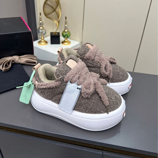 Women's Tan Jack Purcell Bread Thick-soled Increased Round Sports Casual Shoes