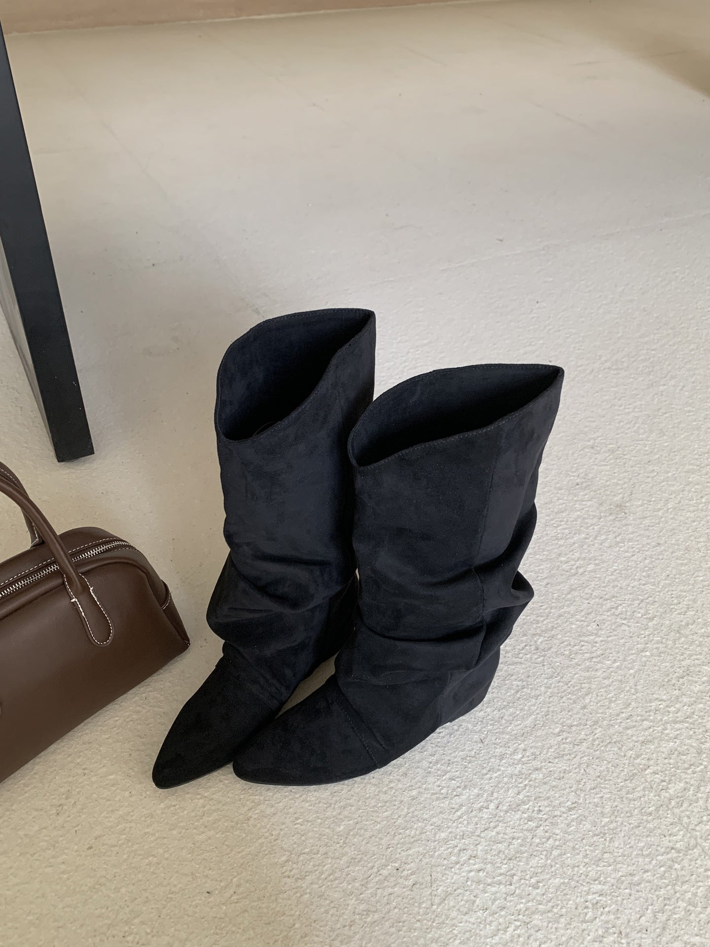 Women's Pile Style Pointed Toe Western Cowboy Boots