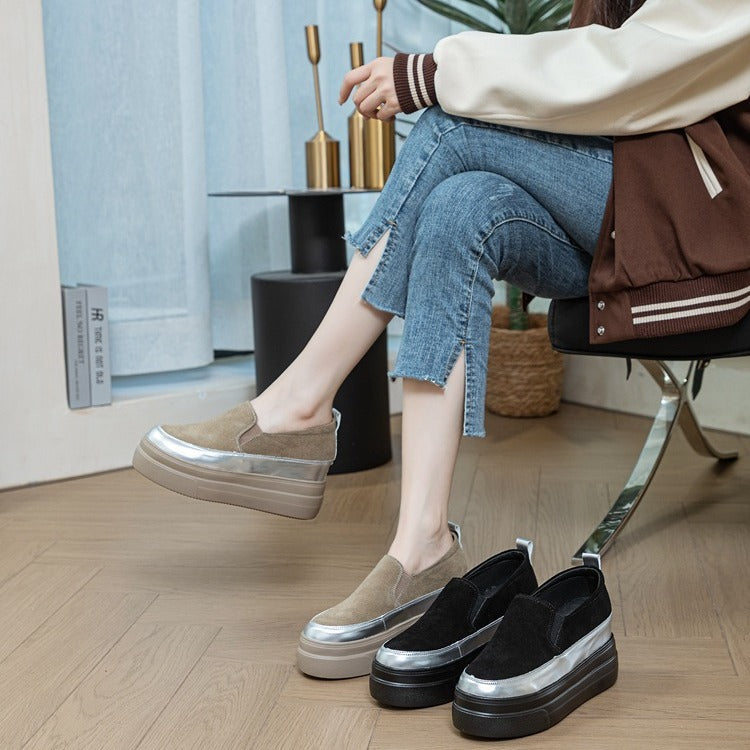 Women's Height Increasing Insole Project Small Autumn Versatile Leisure Platform Loafers
