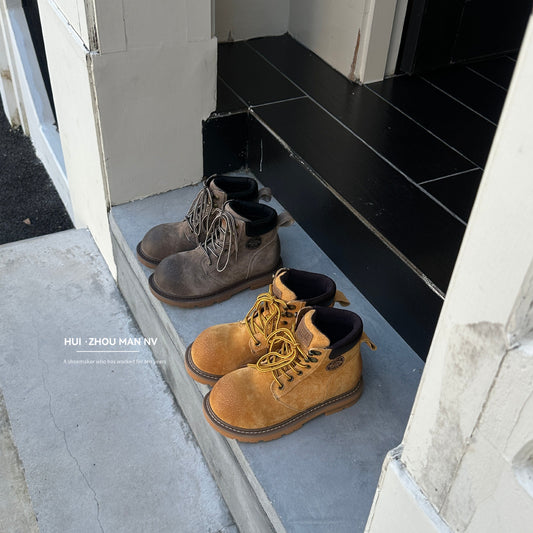 Women's Autumn British Martin Genuine Worker Thick Boots