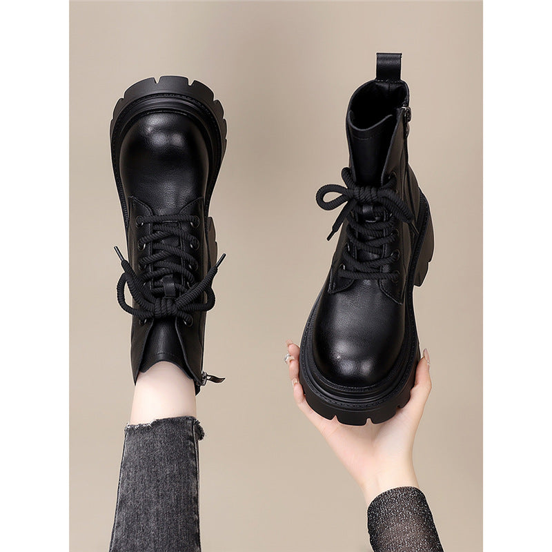 Martin Female First Layer Cowhide Platform Boots