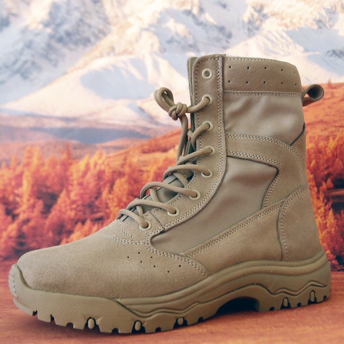 Men's Cowhide Combat Training Outdoor Hiking Waterproof Summer Breathable Wearable Desert Men's Leather Boots