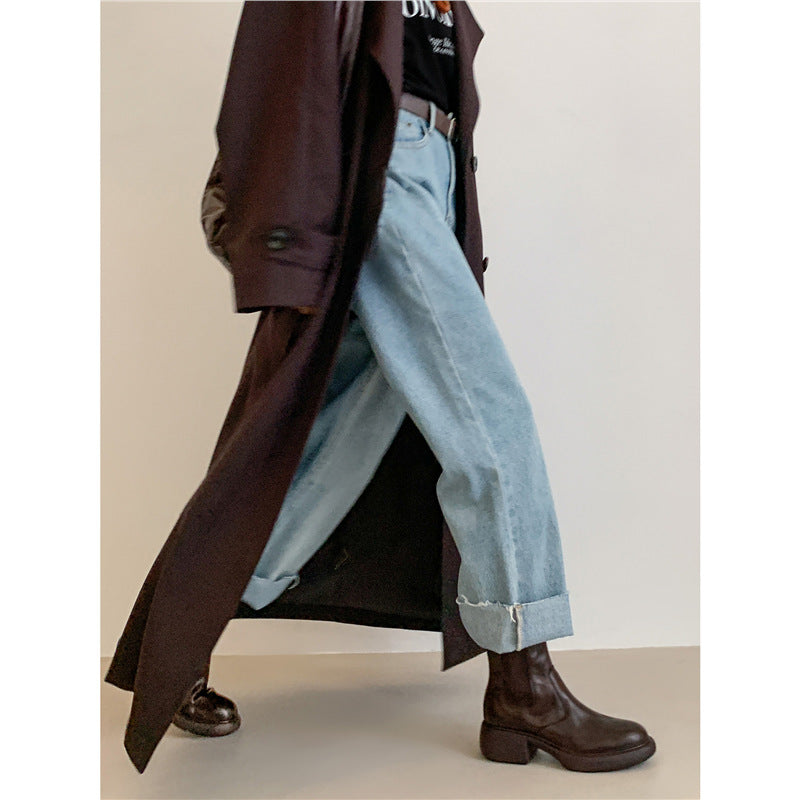 Women's Second Hair Elastic Band Shaping Bottom Easy To Match Chelsea Women's Leather Boots