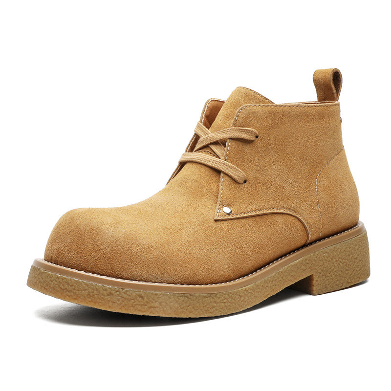 Men's Head Increased Suede Derby Low Top Retro Worker Boots