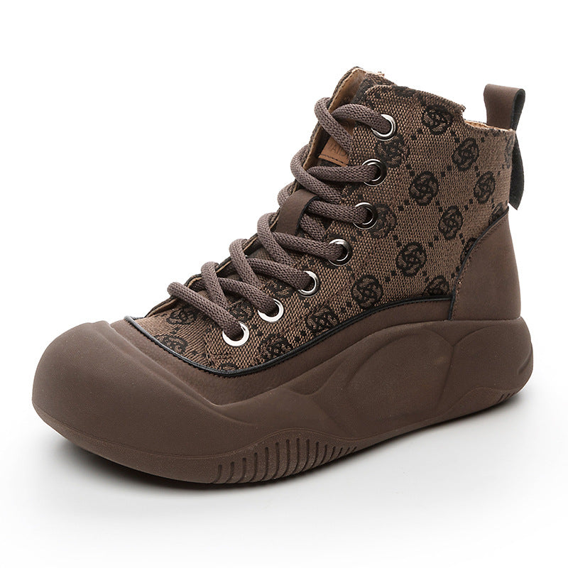 Women's Ankle Versatile Comfortable Fleece-lined Platform Martin Plus Women's Leather Boots