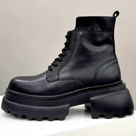 Men's Cowhide Clothes Motorcycle Black Thick Bottom Men's Martin Boots