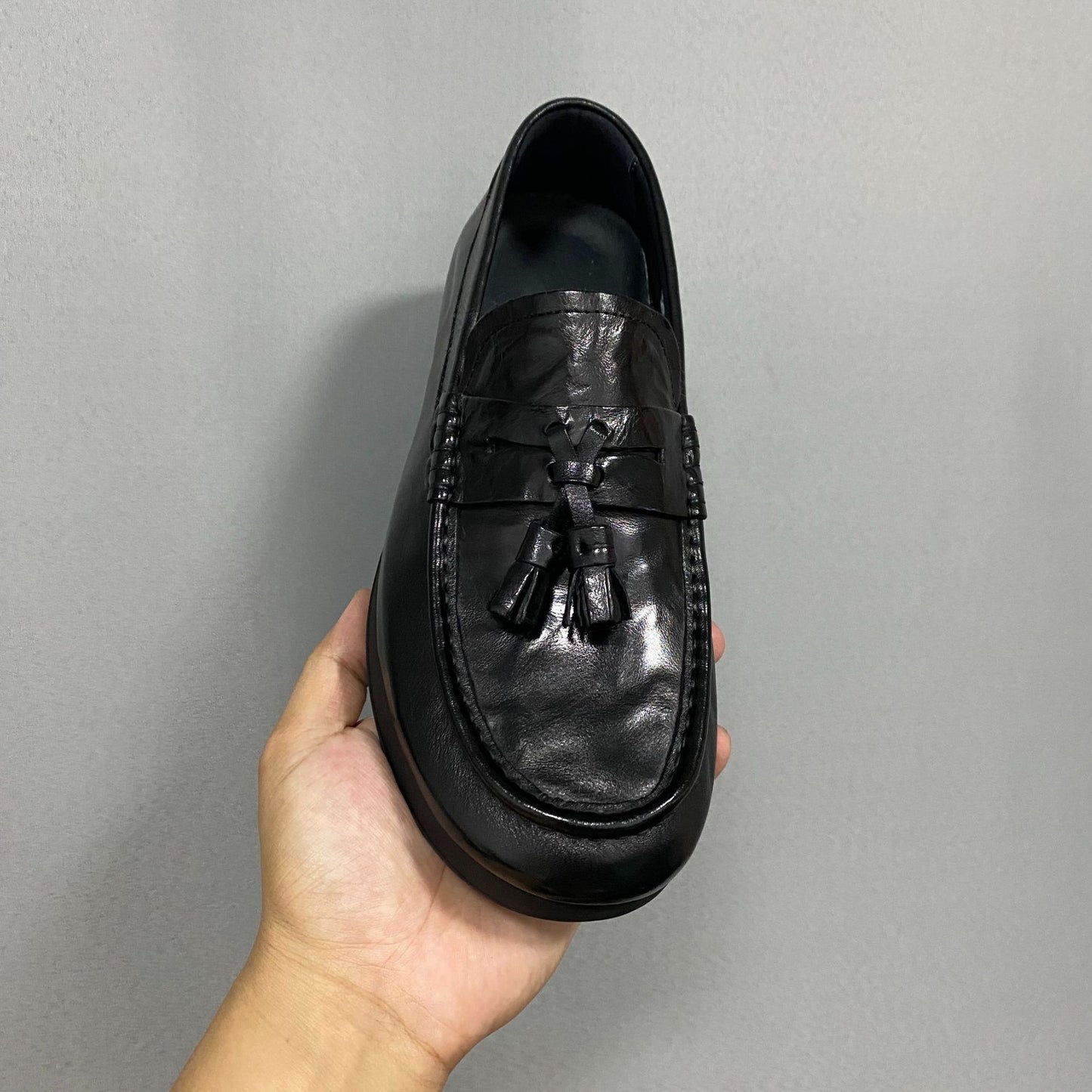 Classic Versatile Business Slip-on Lazy Waxing Men's Casual Leather Shoes