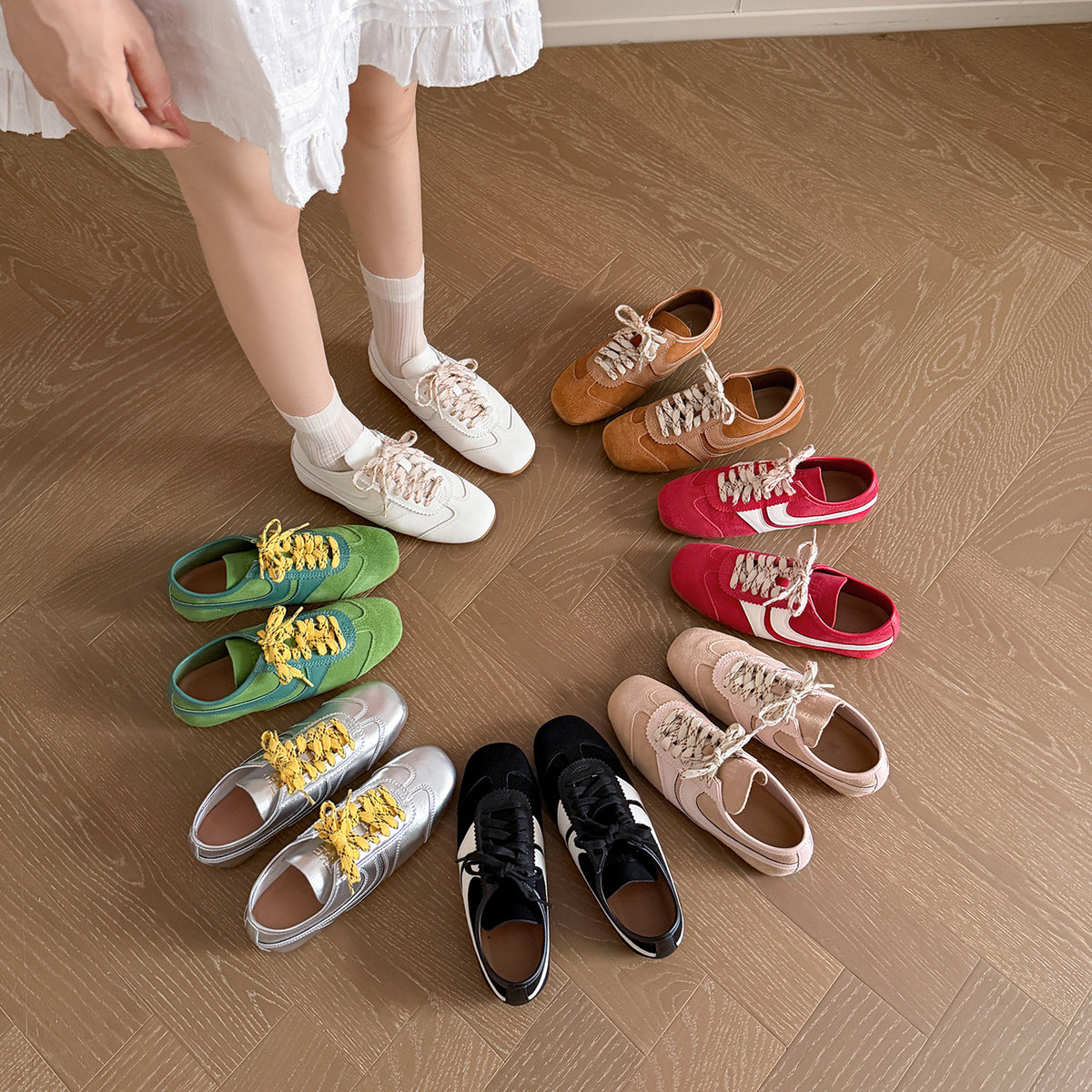 Women's Bottom Retro German Training Flat Spring Women's Sports Shoes