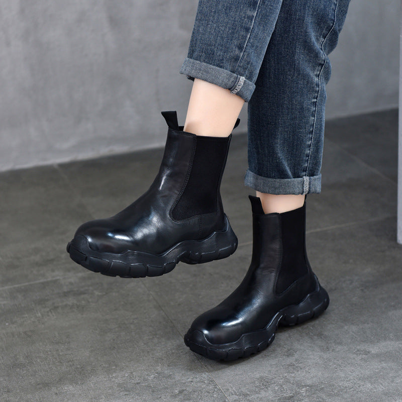 Women's Activity Price Washed Top Layer Cowhide Boots