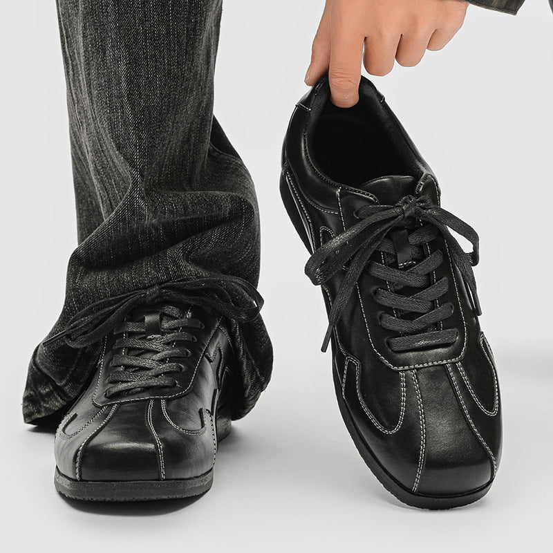 Women's & Men's Training Flat Fashionable White Size Men's Casual Leather Shoes