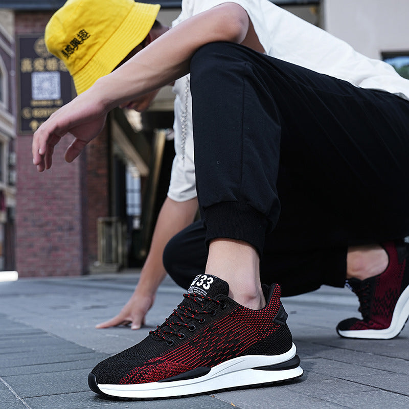 Men's Breathable Lace Up Autumn Blue White Men's Sports Shoes