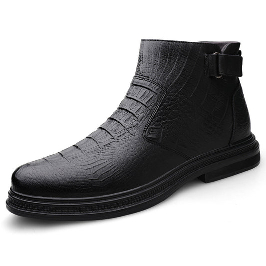 Men's Business Middle High Top Slip-on Surface Leisure Short Outdoor Keep Boots