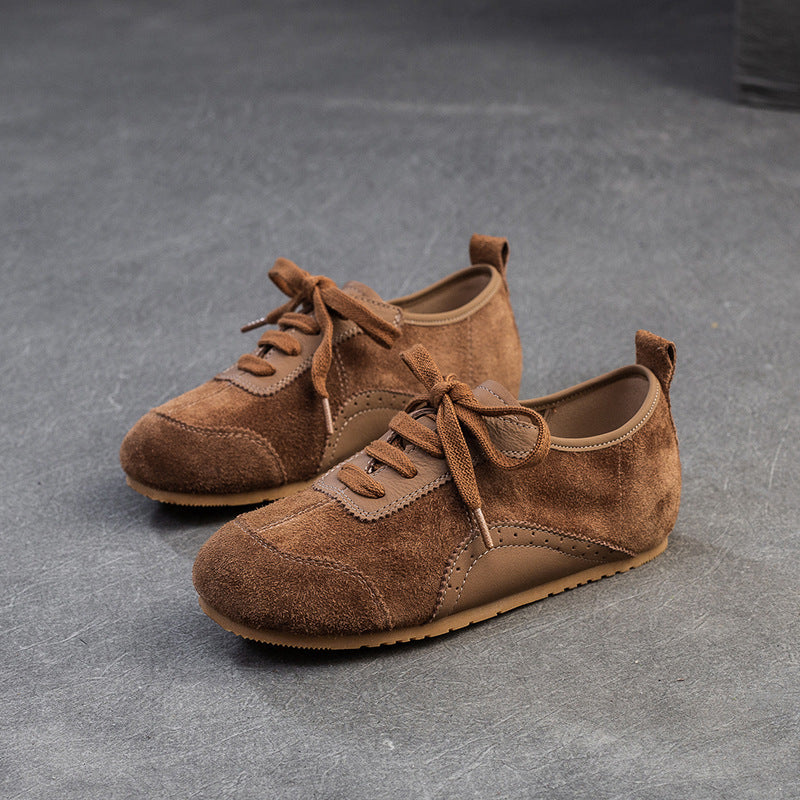 Women's Shu British Style First Layer Cowhide Sports Macaron Women's Shoes