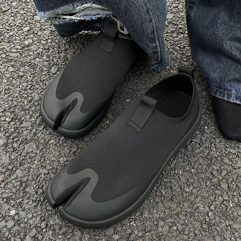 Soft Bottom Split Toe Half Slip-on Breathable Men's Casual Shoes