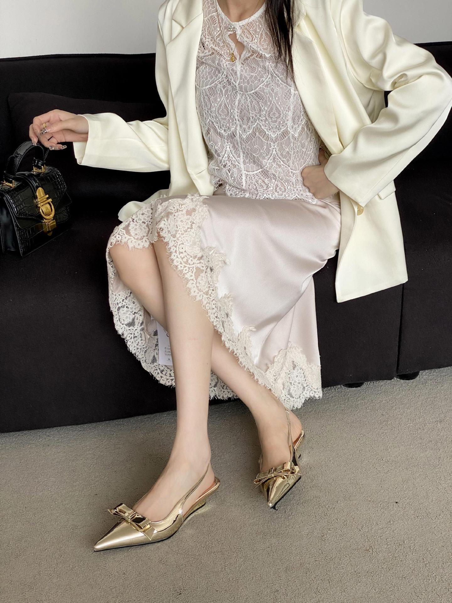 Women's Spring Pointed Toe Wedge Short Fashion Box Excluding High Heeled Sandals