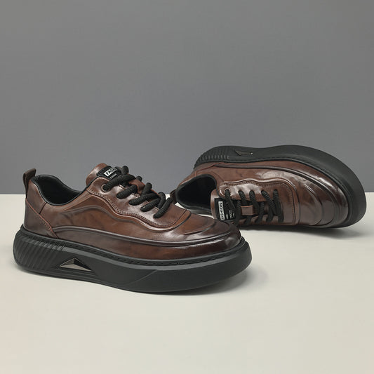 Men's Layer Cowhide Breathable Board Fashionable Genuine Men's Shoes