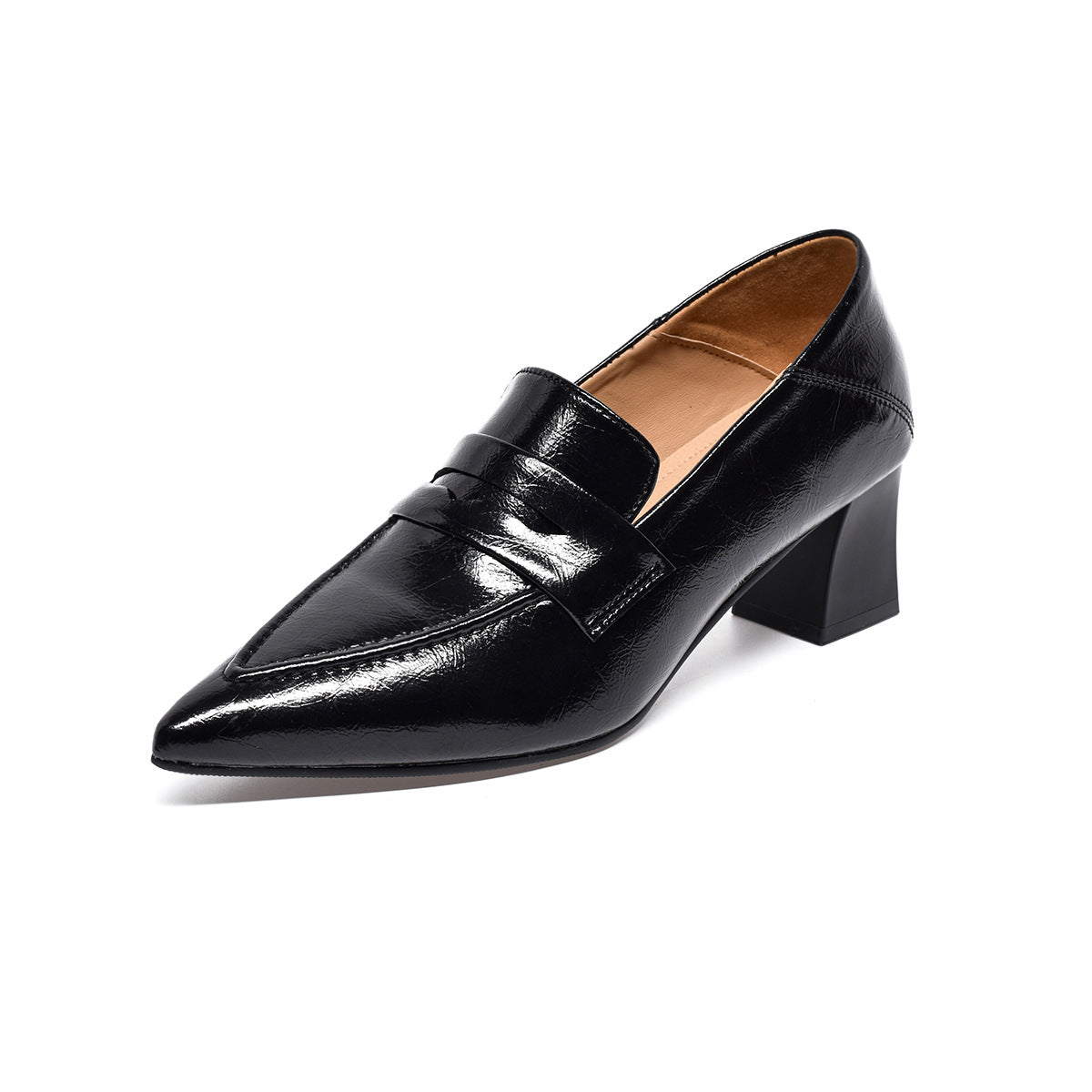 Women's Pointed High British Style Low-cut Slip-on Pumps French Women's Fashion Shoes