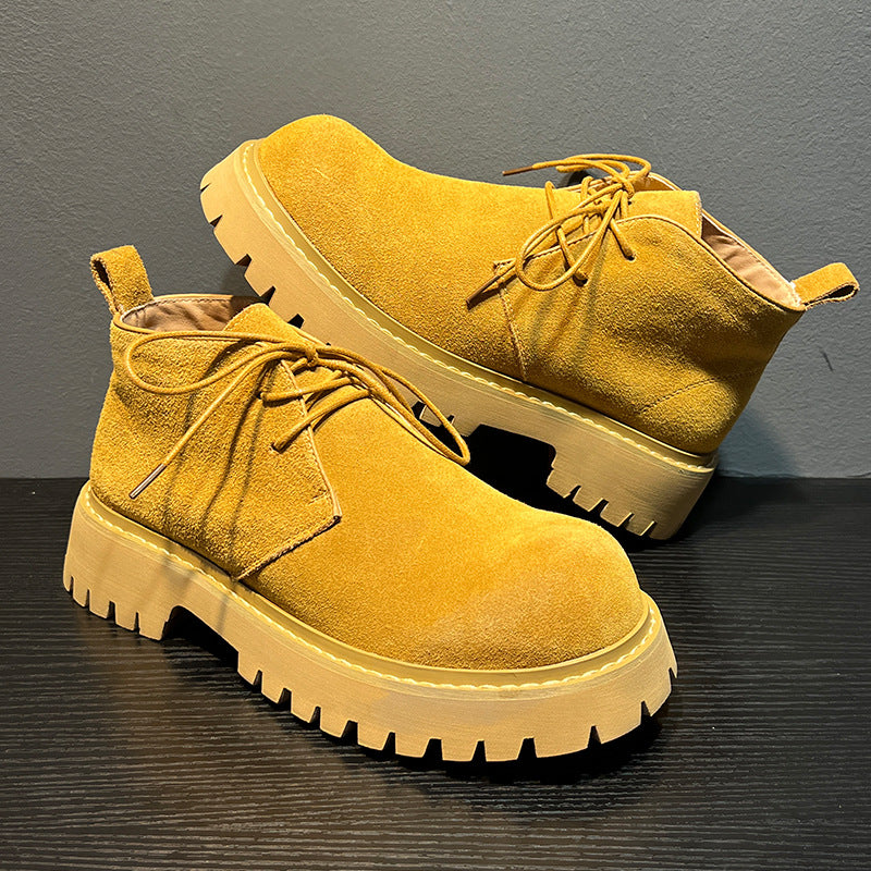 Men's Martin Platform Height Increasing British Worker Big Men's Shoes
