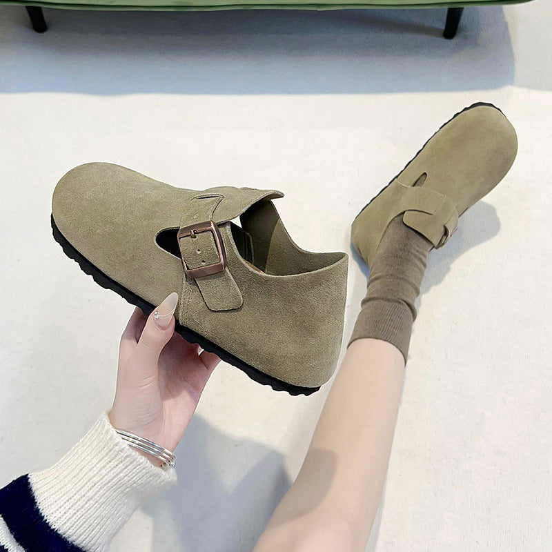 Women's & Men's Cow Suede All-inclusive Cork Platform Height Increasing Women's Casual Shoes