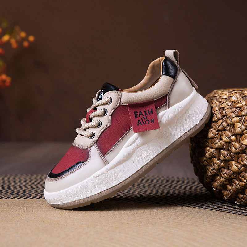 Women's Retro Sports Thick Bottom Color Matching Low Women's Casual Shoes