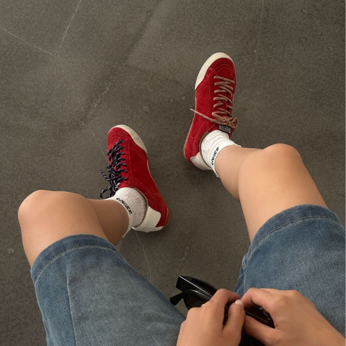 Women's German Training Mandarin Duck Shoelace Distressed Little Sneakers